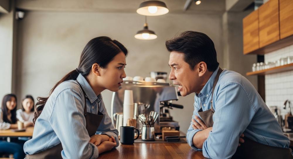 까페에서 갑질하는 사장 사진