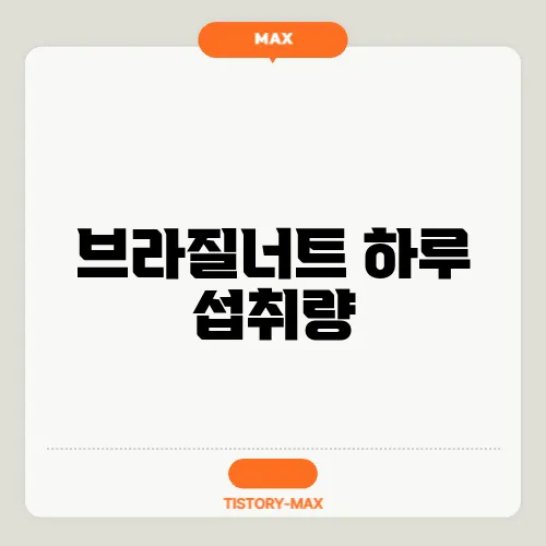 브라질너트 하루 섭취량