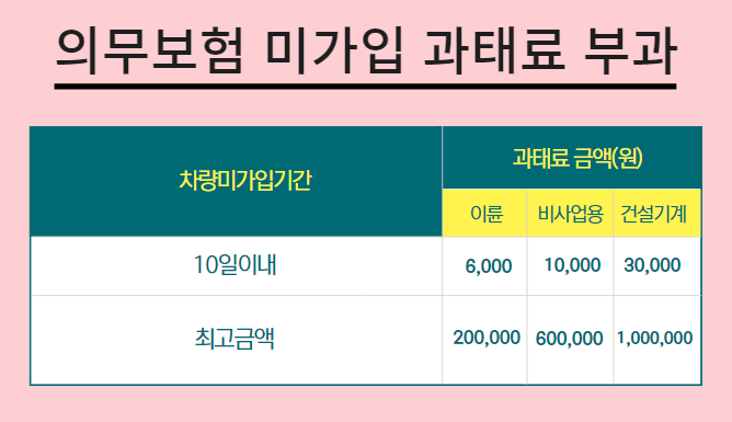의무보험 미가입 과태료조회