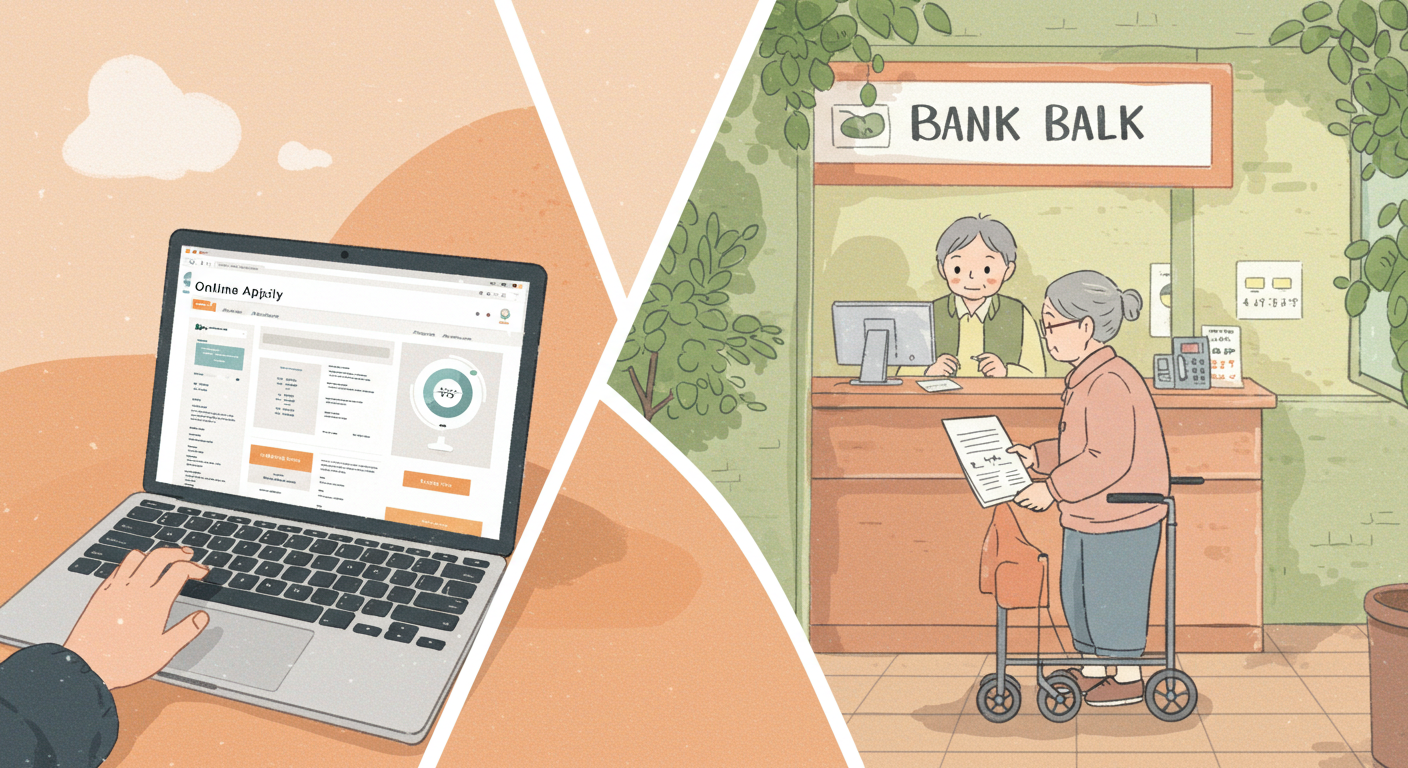 온라인과 오프라인으로 신청하는 장면