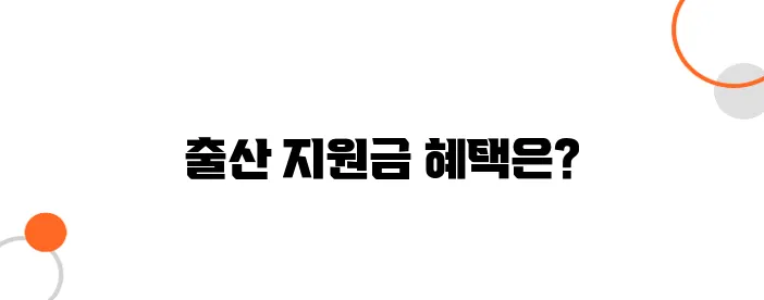 장애인 출산 지원금 – 산모 & 신생아 의료비 보조