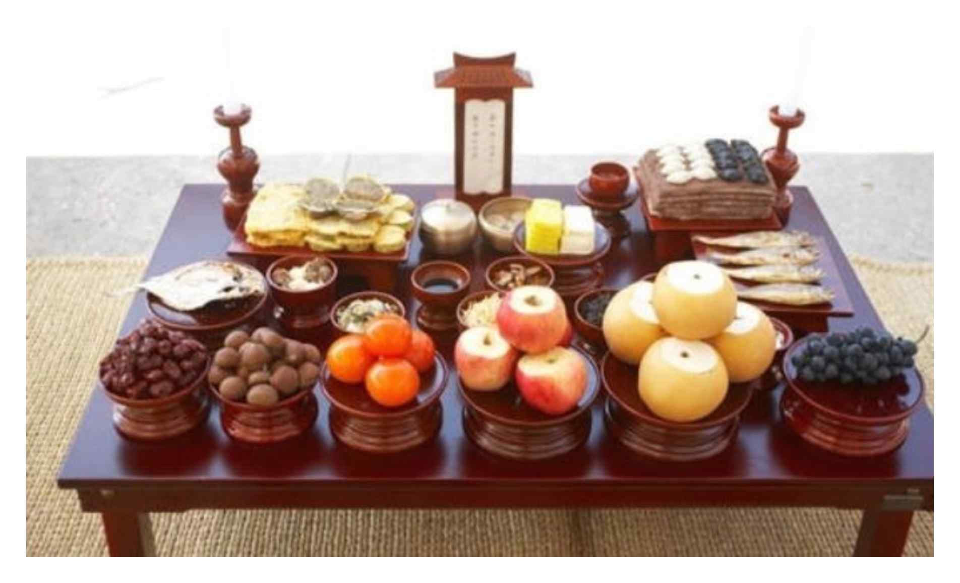 5열 기준 제사상 배치 예시 사진