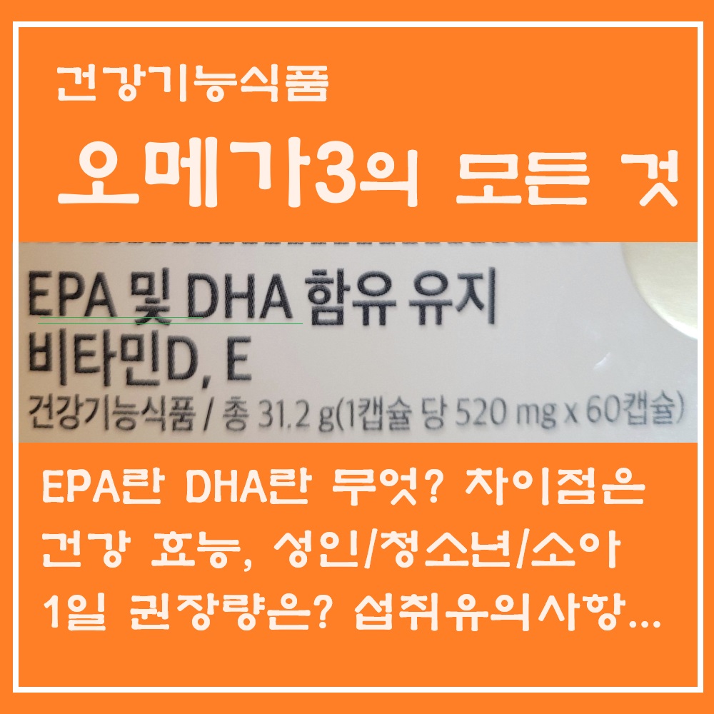 오메가3 EPA DHA 뜻은 무엇인가요? 1일 권장량, 차이점 비교