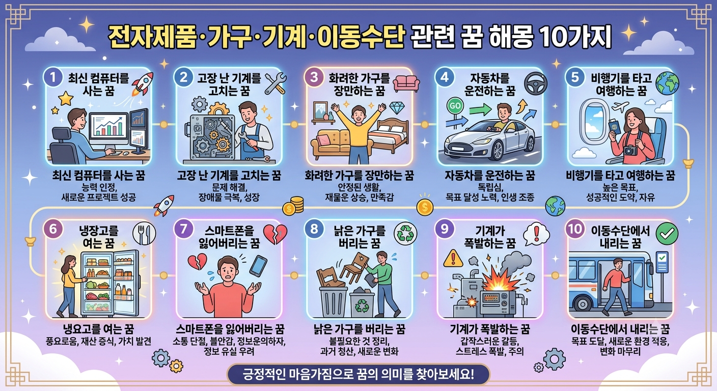 전자제품·가구·기계·이동수단 꿈 10가지