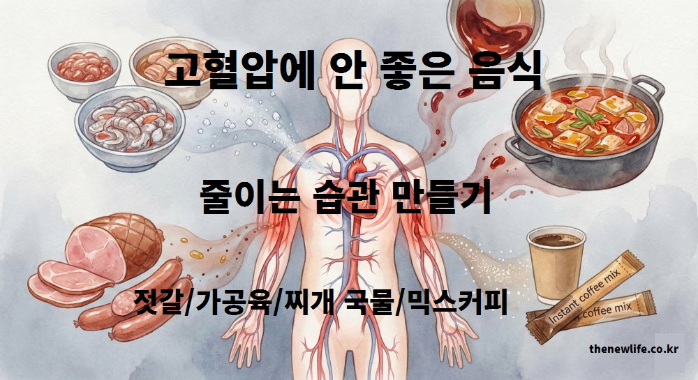 고혈압에 안좋은 음식 줄이는 습관 만들기 이미지