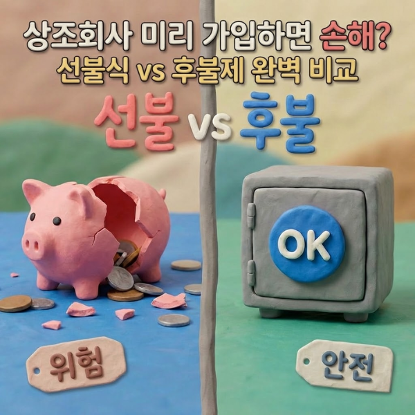 상조회사 폐업 위험과 선불식 후불제 상조 서비스 선택을 고민하는 이미지