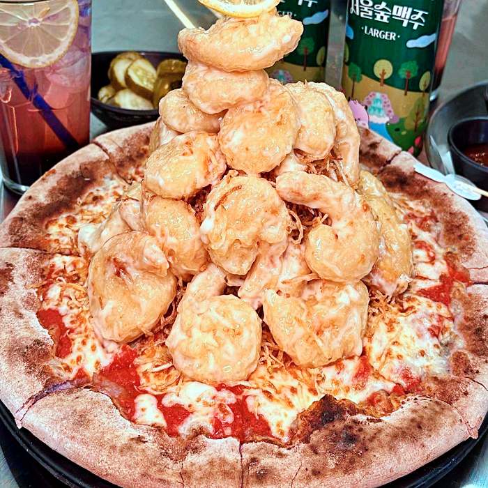 성수, 서울숲, 뚝섬 맛집 수제버거, 노란 치즈 폭포 토핑, 뉴욕 치즈 타워 피자