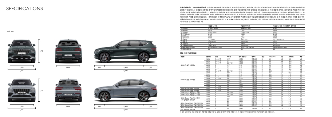 GV80 가격표 카탈로그