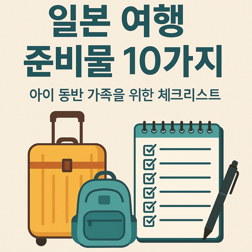 일본 여행 준비물 10가지|아이 동반 가족을 위한 체크리스트