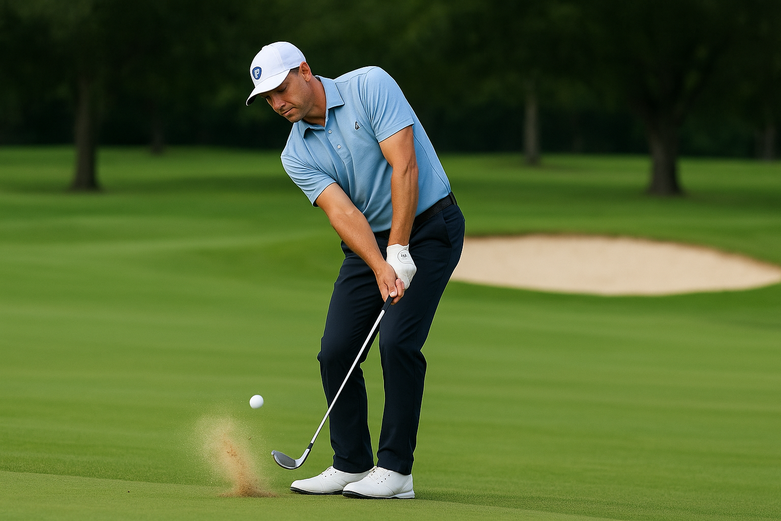 완벽한 프로 골퍼의 어프로치샷