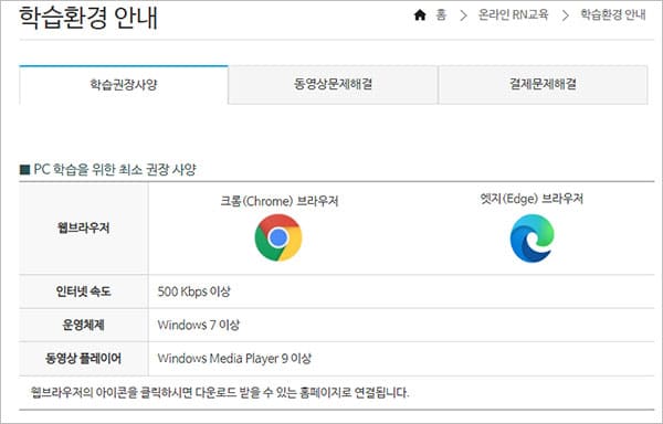 온라인 교육 학습 환경 안내