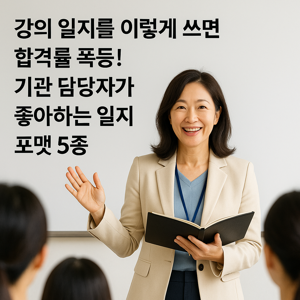 기관 담당자가 좋아하는 일지 포맷 5종