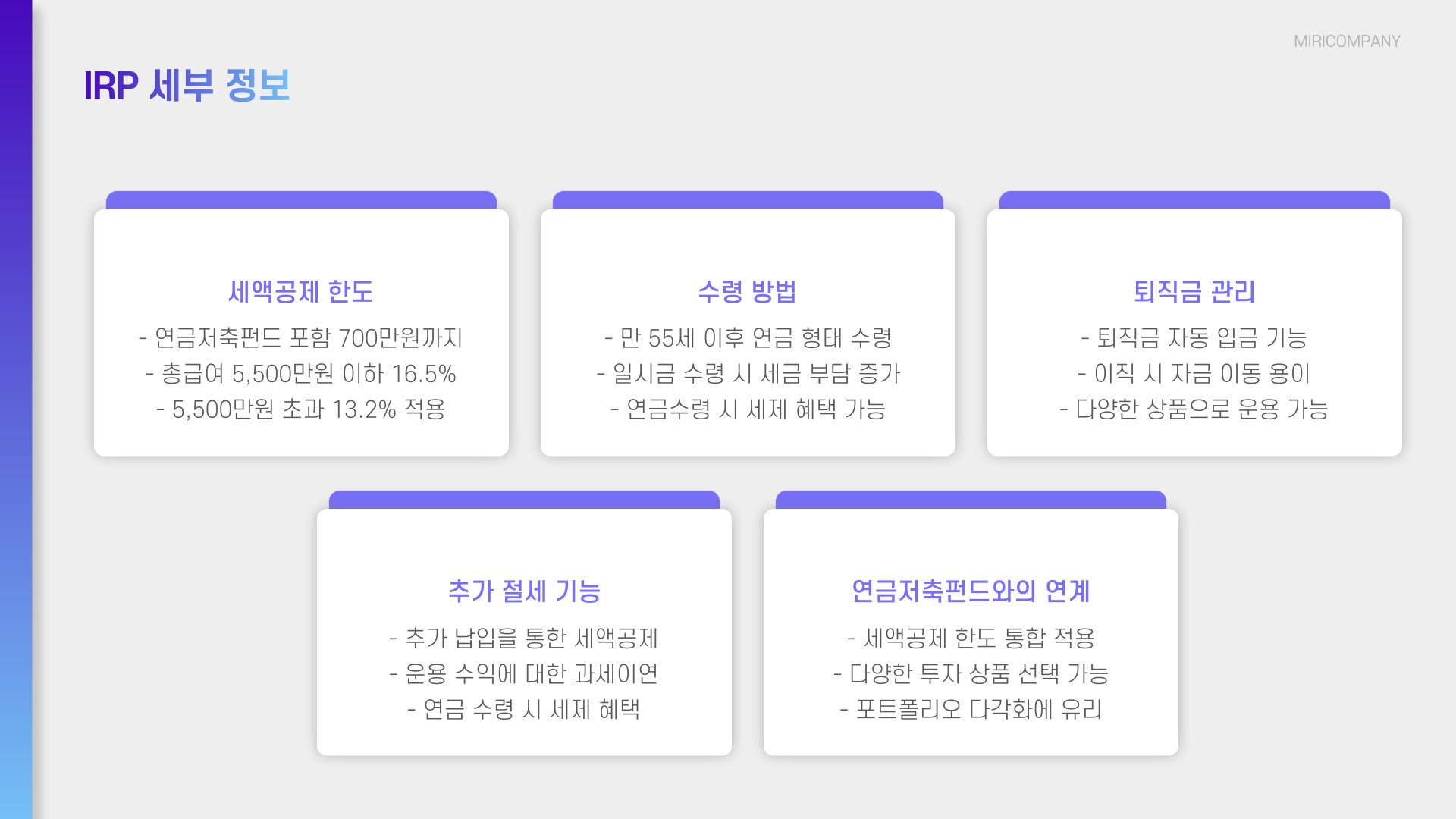 ISA, 연금저축펀드, IRP 개요