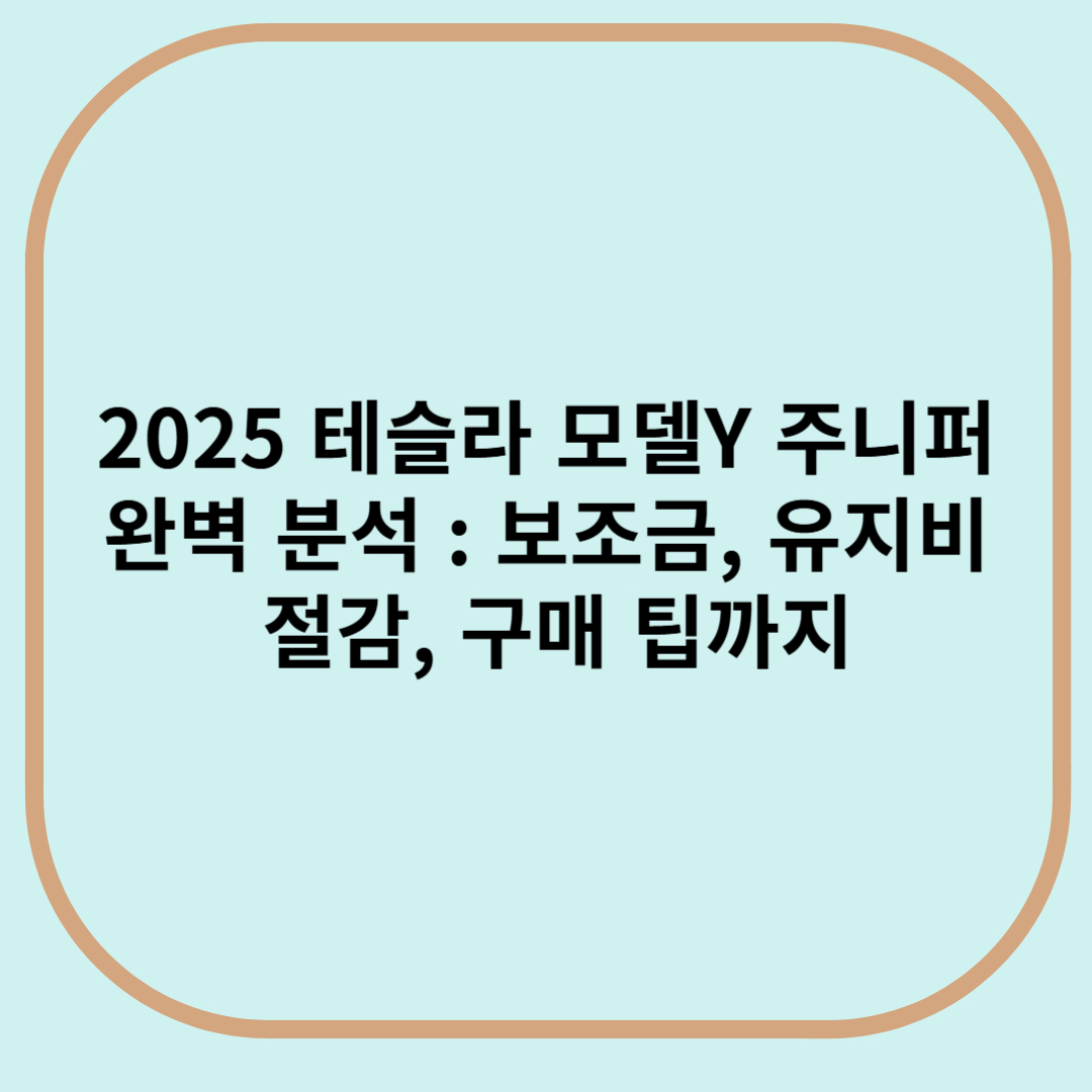 2025 테슬라 모델 Y 주니퍼 완벽 분석