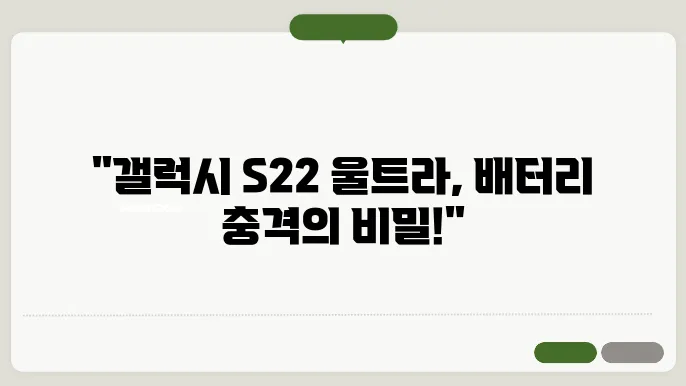 갤럭시 S22 울트라 배터리