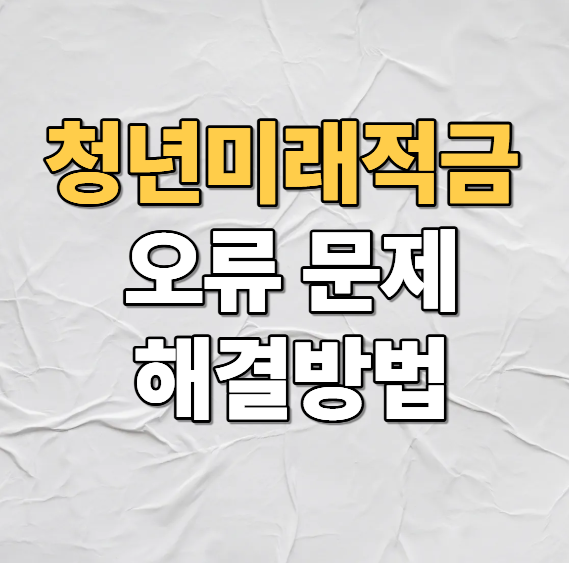 청년미래적금 오류 문제 해결방법
