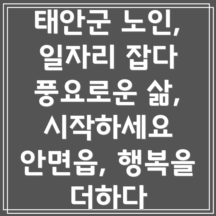 태안군 안면읍 노인 일자리