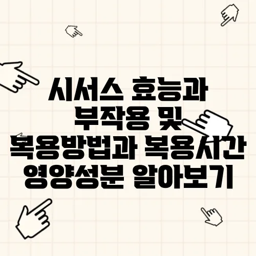 시서스 효능과 부작용 및 복용방법과 복용시간 영양성분 알아보기