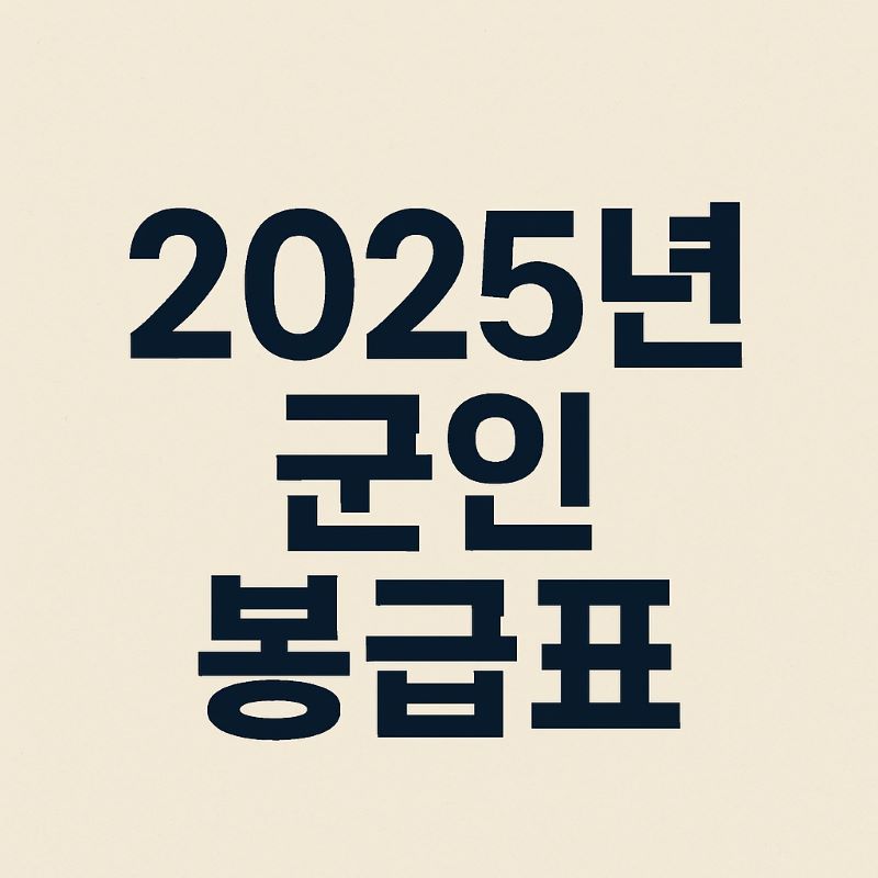 2025년 군인 봉급표 ❘ 병사부터 장군까지 월급 총정리