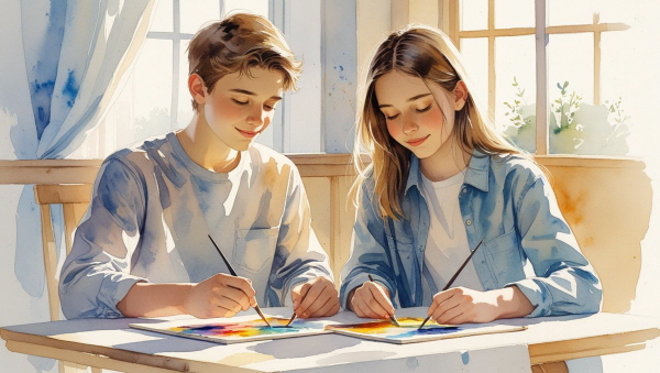 ISFP 자녀는 조용하고 부드럽습니다. 감수성이 풍부하고, 예술적 감각이 뛰어나며, 자신만의 느낌과 분위기를 소중히 여깁니다에 관한 그림