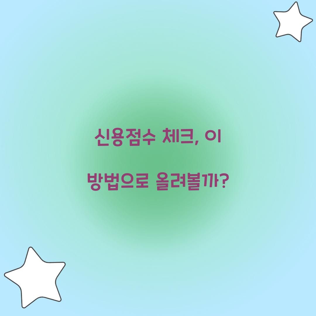 신용점수 체크