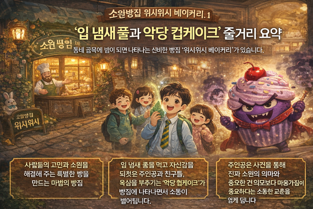 소원빵집 위시위시 베이커리 1권, 입 냄새 풀과 악당 컵케이크 줄거리 정리