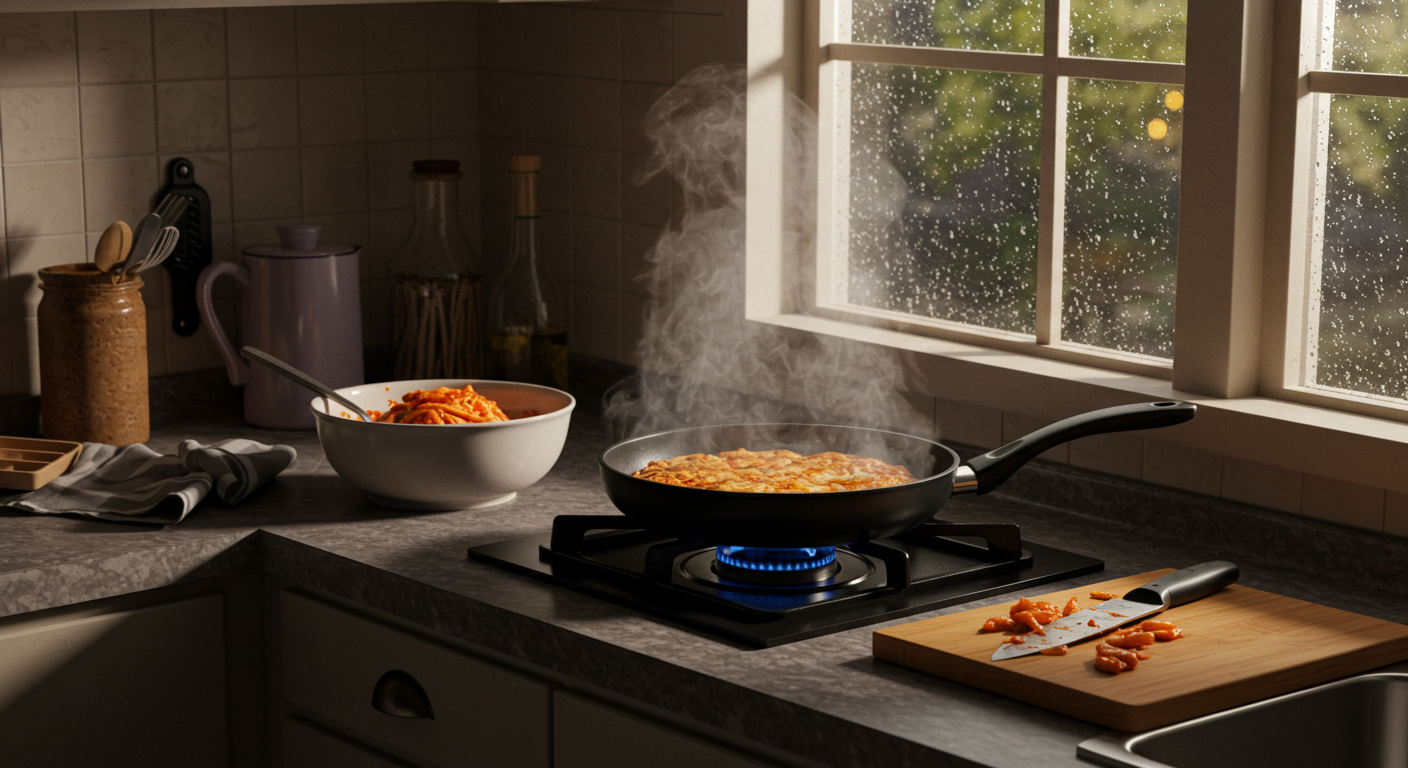 비오는 음식 사진