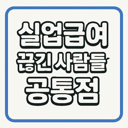 국비교육 신청했다가 실업급여 끊긴 사람들의 공통점