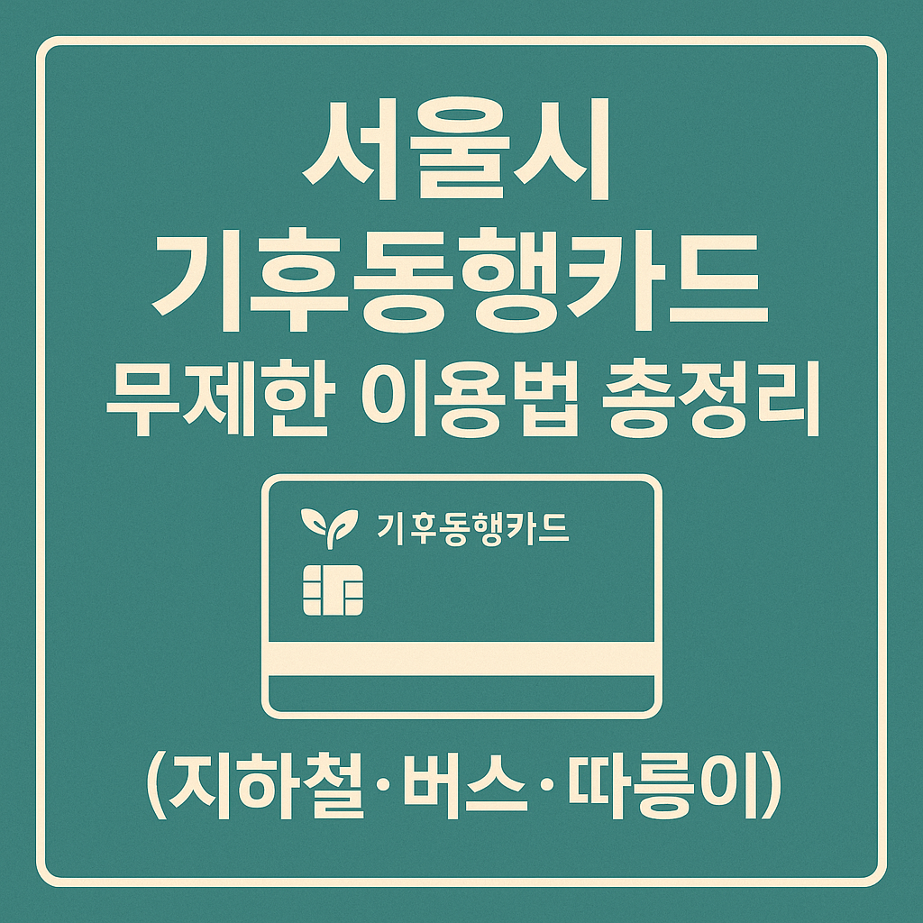 서울시 기후동행카드 발급 방법