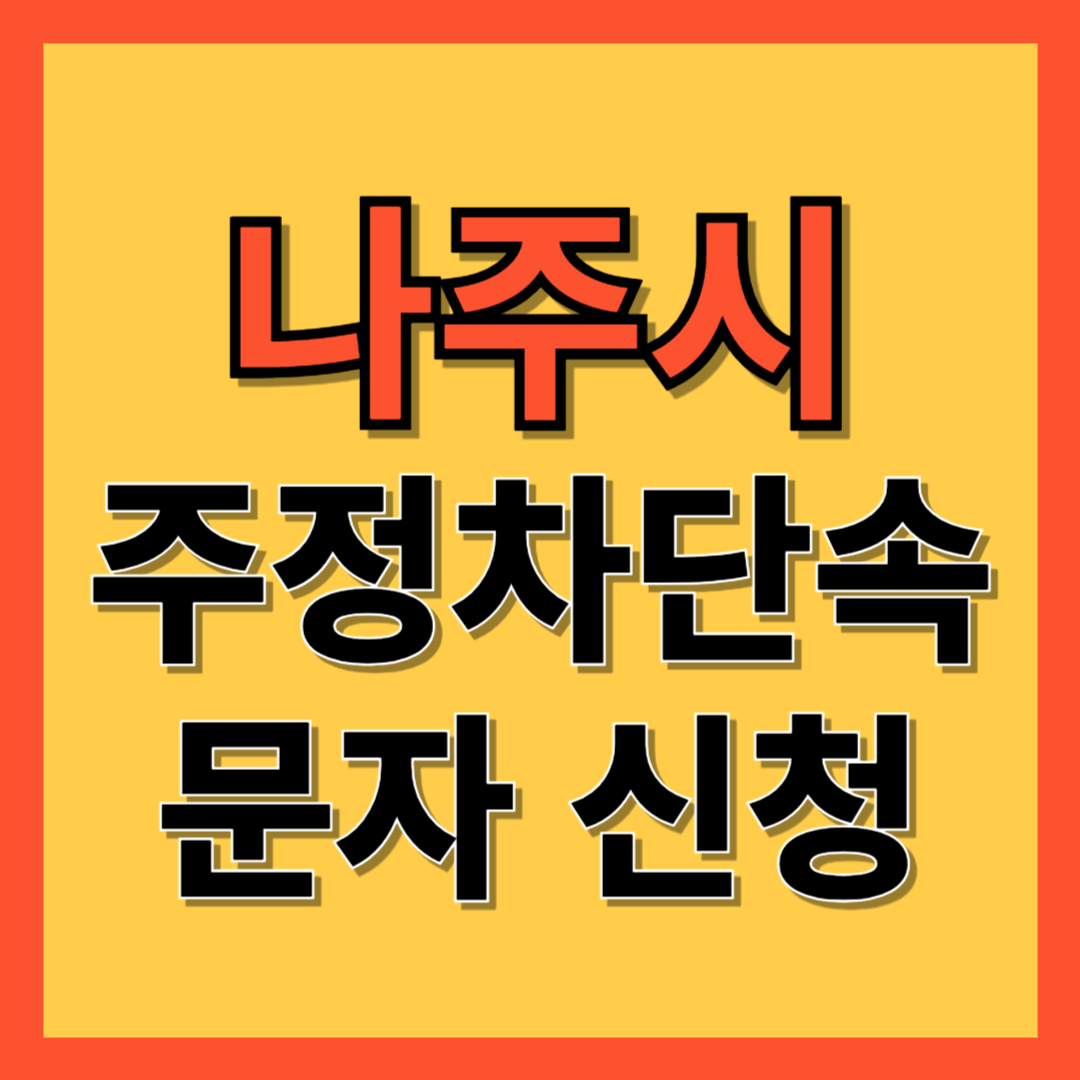 나주시 주정차 단속 알림 서비스 신청 방법 ❘ 불법주차 문자알림서비스