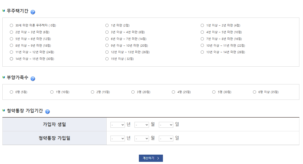 청약가점제 계산기 활용법