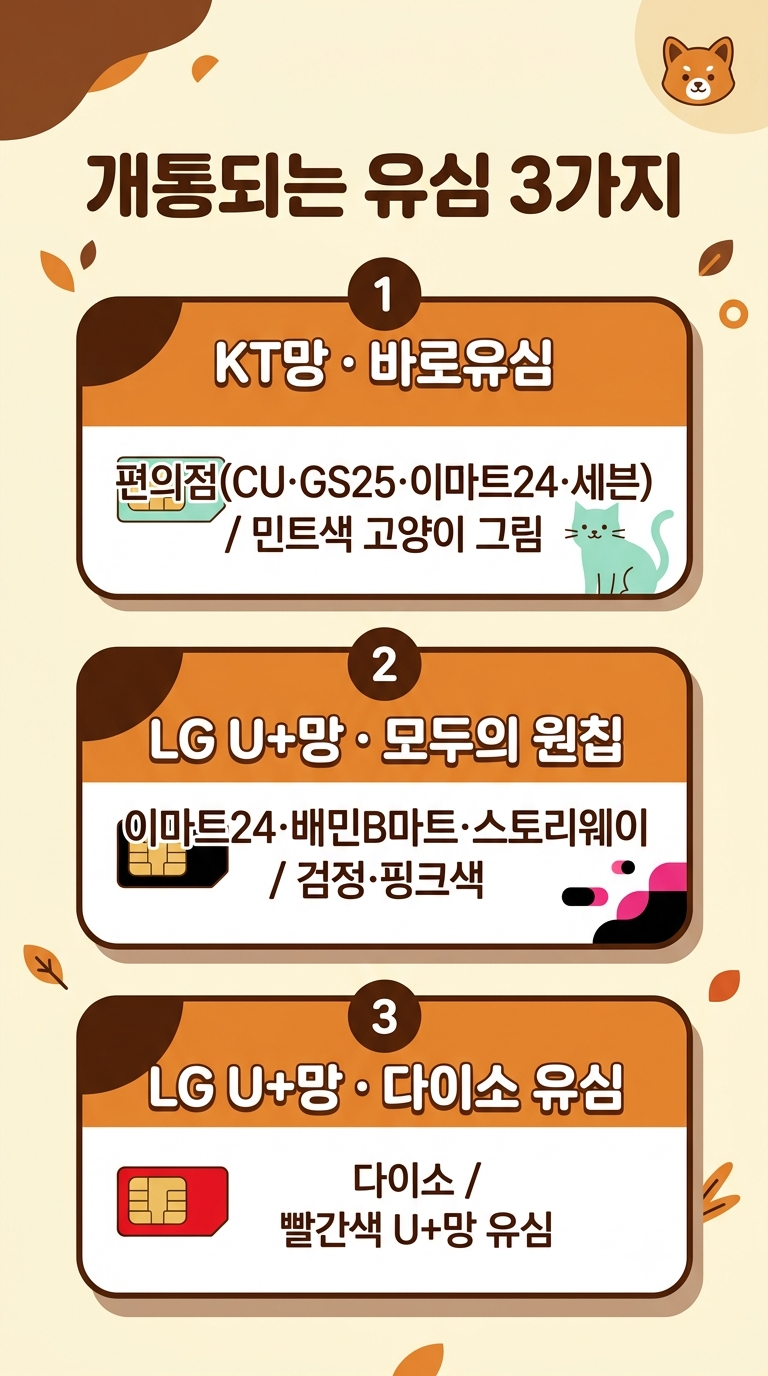 편의점 유심으로 선불폰 개통, 어떤 유심 사야 되는지 (바로유심&middot;모두의원칩&middot;다이소)