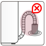 배수 호스 설치 높이가 너무 높은 경우