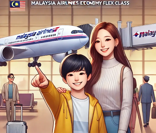 말레이시아항공 이코노미플렉스 후기 썸네일 - 7살 아이와 가족여행 출발 전 공항에서 포즈를 취하는 가족 모습