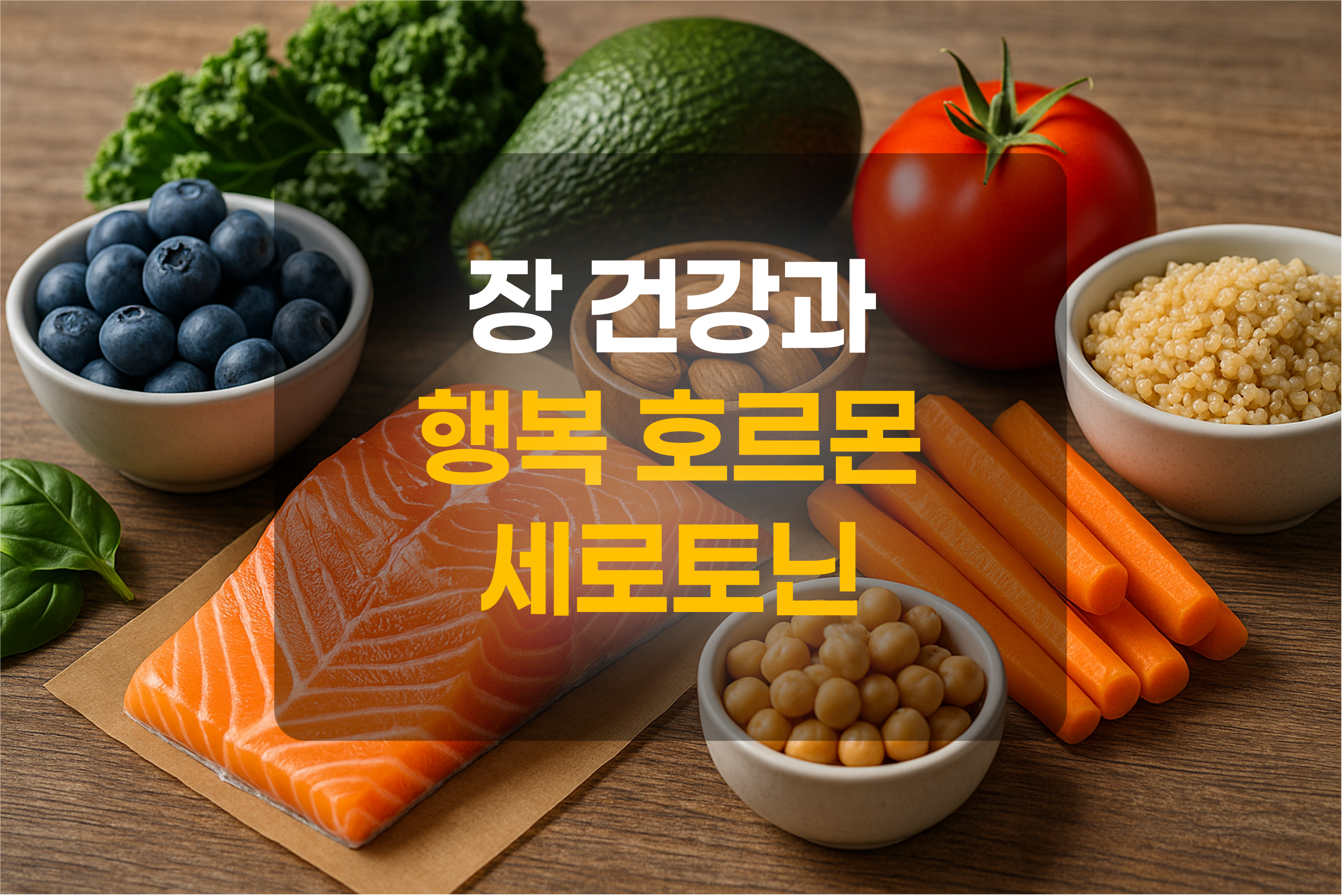 장 건강에 좋은 음식을 표현한 그림