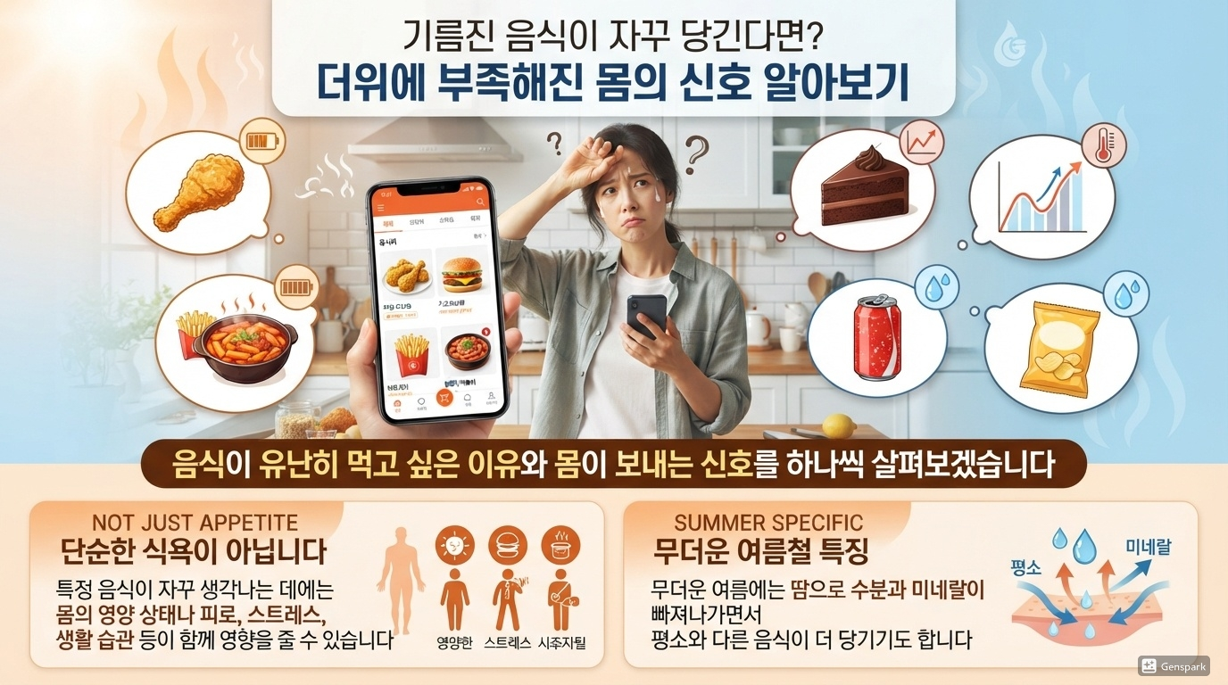 기름진 음식이 자꾸 당긴다면? 더위에 부족해진 몸의 신호 알아보기