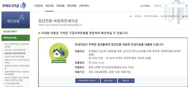 2025 청년 버팀목 전세자금 대출 조건 요약 이미지