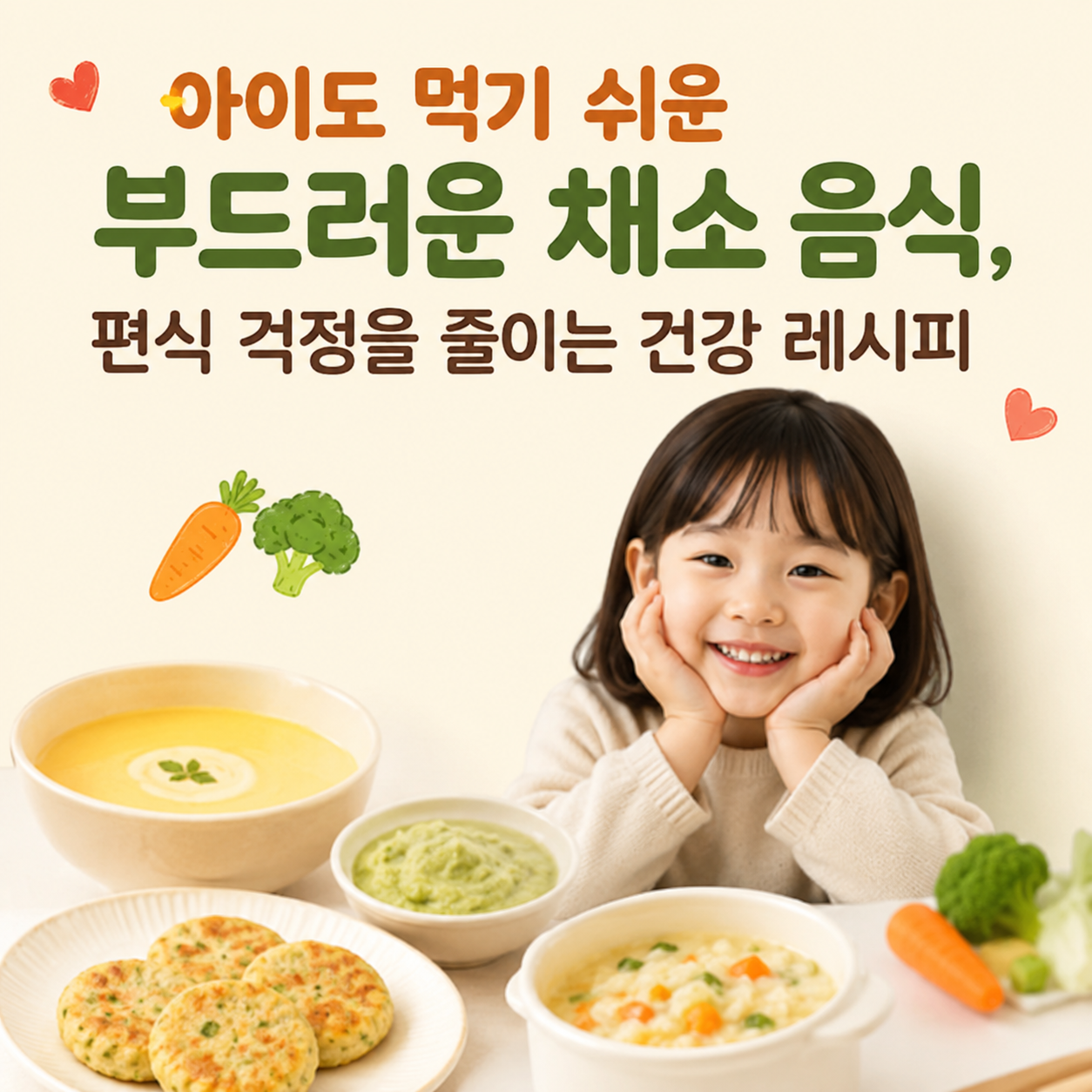 아이도 먹기 쉬운 부드러운 채소 음식