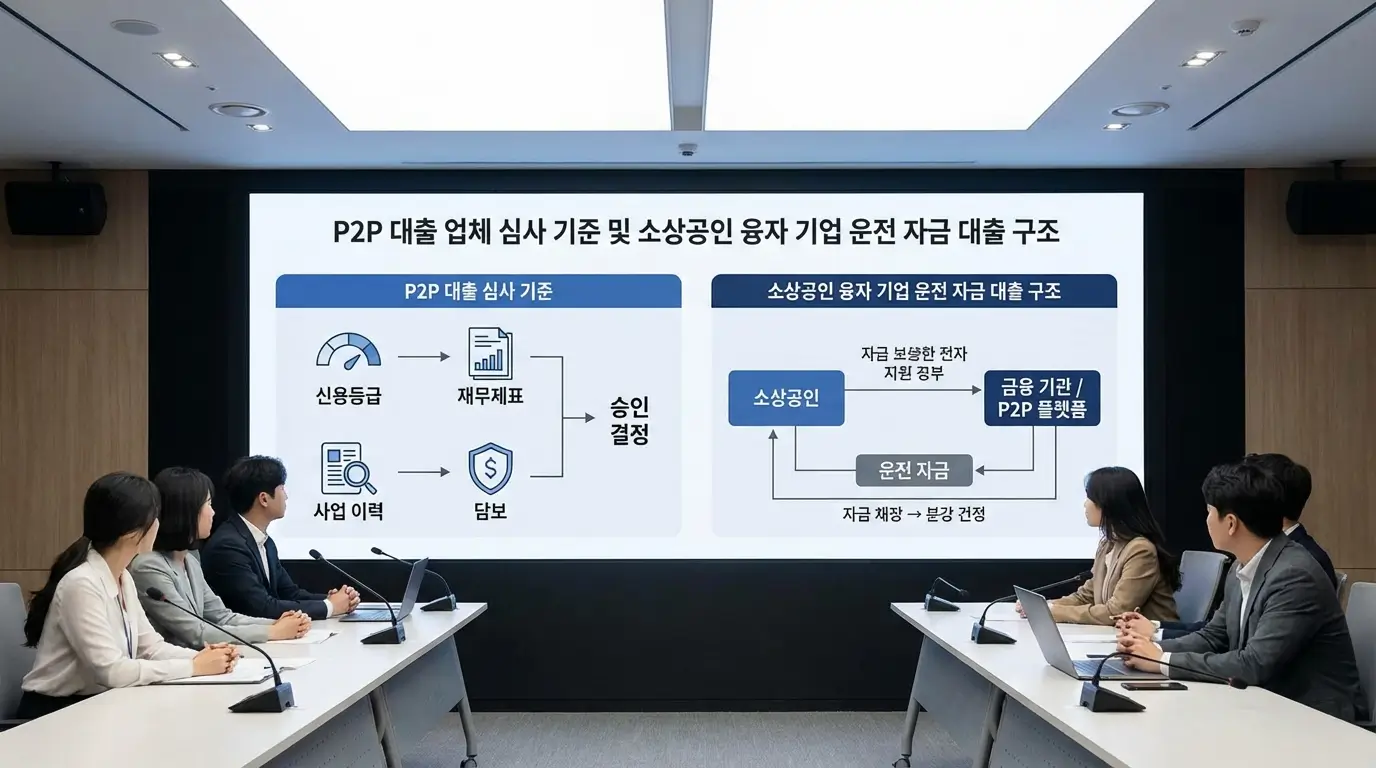 p2p 대출 업체 심사 기준 및 소상공인 융자 기업 운전 자금 대출 구조