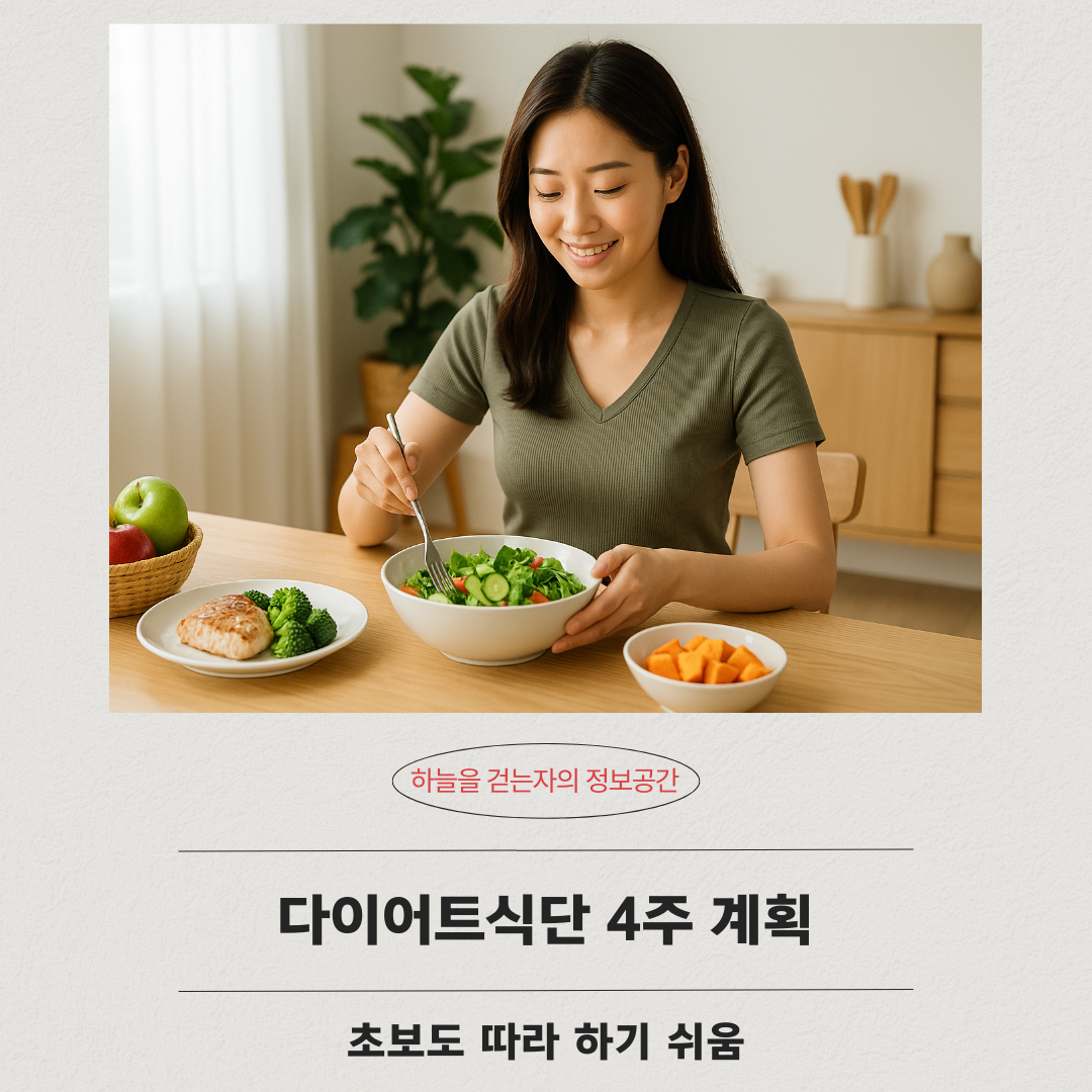 다이어트식단 4주 계획, 초보도 따라 하기 쉬움