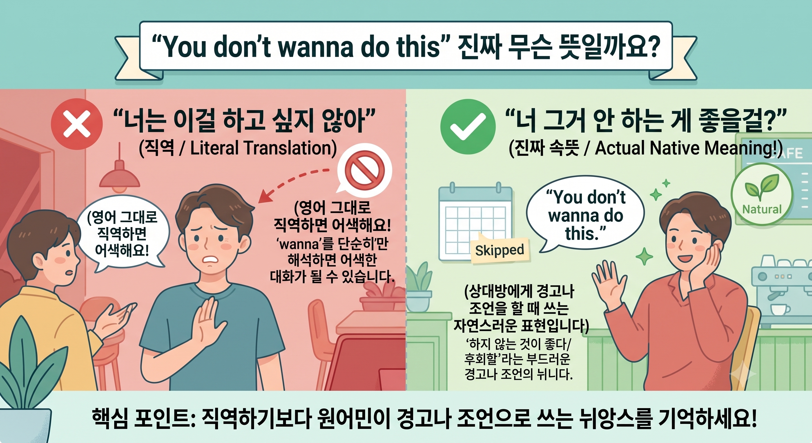You don't wanna do this 뜻