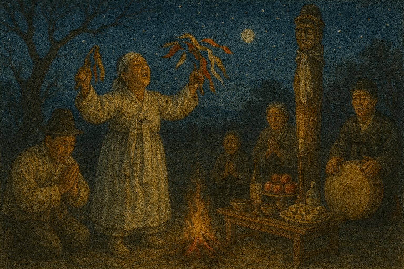 별빛 아래의 서낭굿 – 마을 수호신에게 바치던 마지막 제의