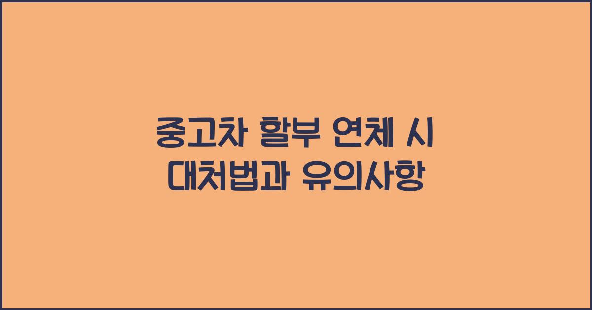 중고차 할부 연체