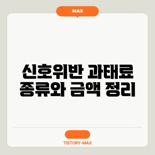 신호위반 과태료 종류와 금액 정리