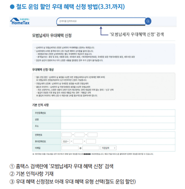 철도 할인 신청 방법1