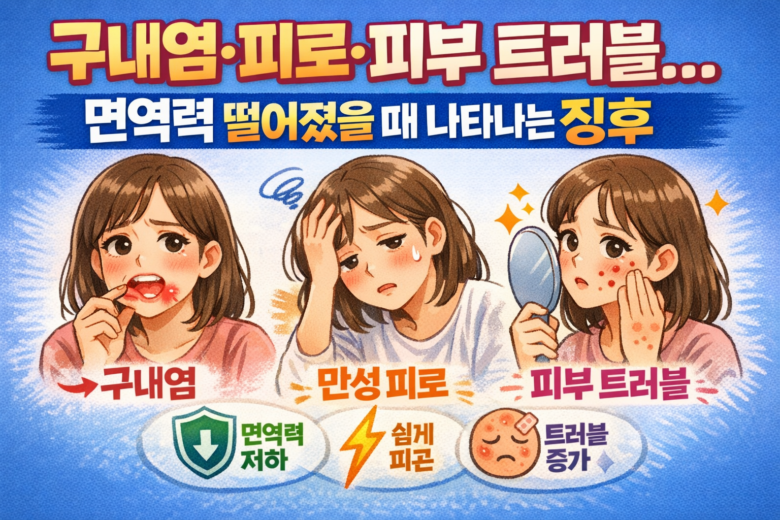 면역력 떨어졌을 때 나타나는 징후