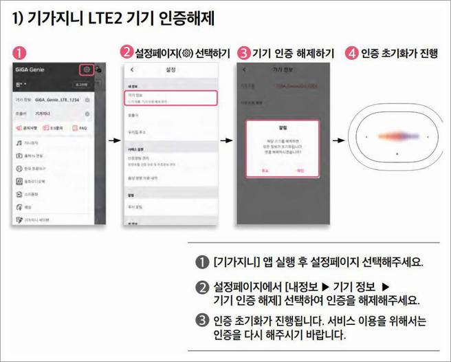 기가지니 공장초기화