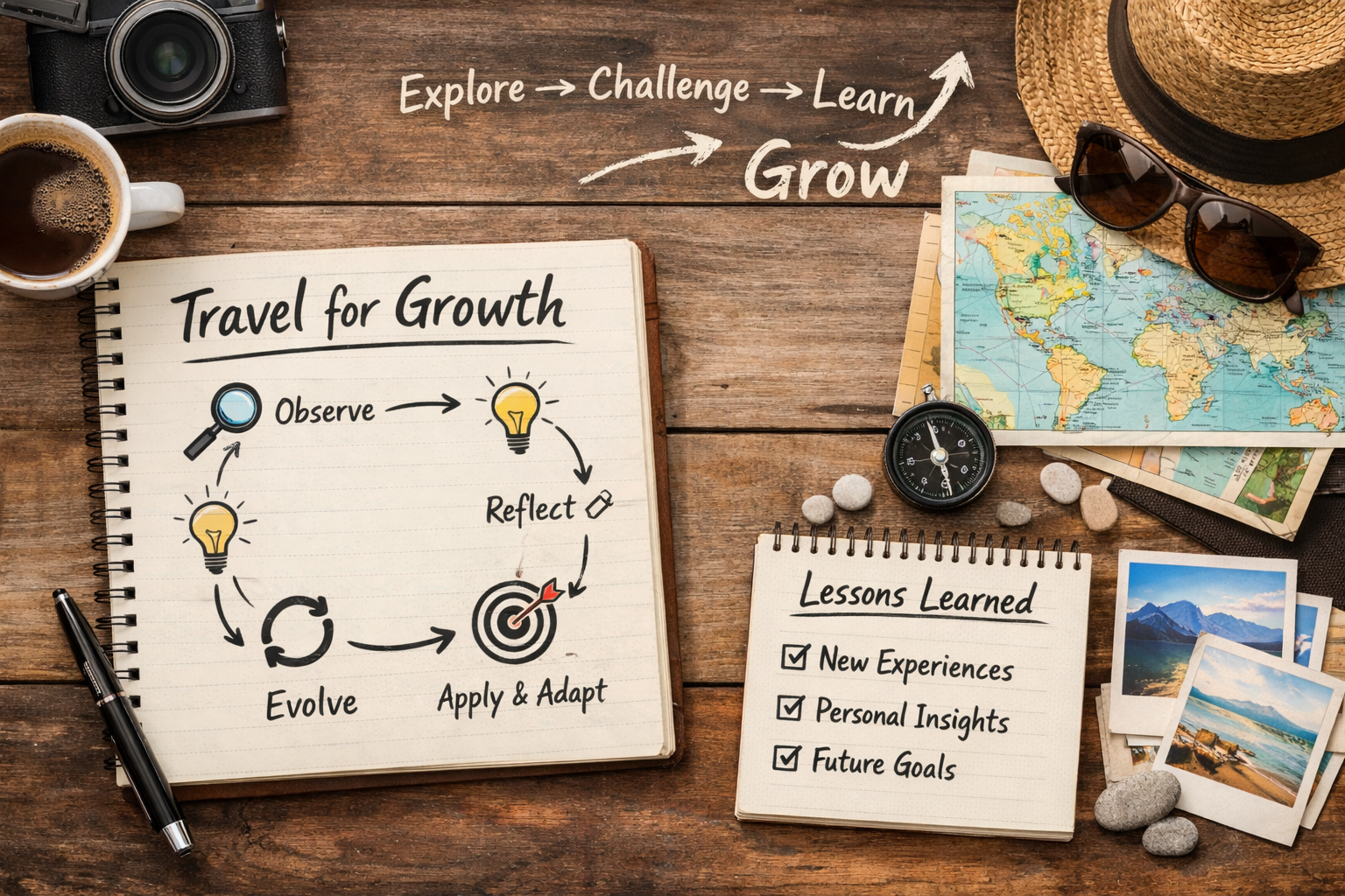 여행을 삶의 성장 도구로 활용하는 전략 관련 이미지