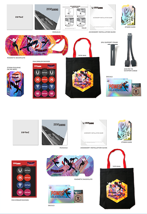 ZOTAC GAMING GeForce RTX 4070 AMP AIRO 스파이더맨 : 어크로스 더 유니버스 번들 악세서리