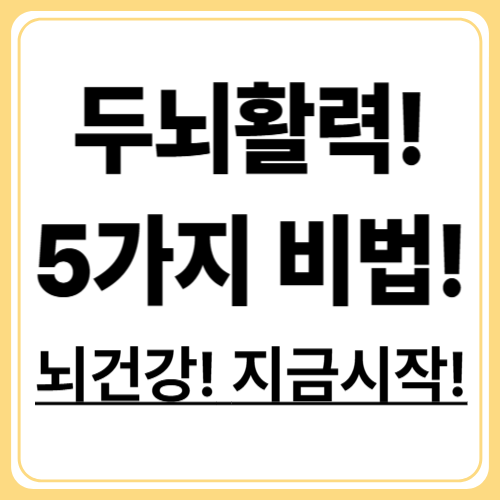 뇌 건강 지키는 5가지 핵심 방법